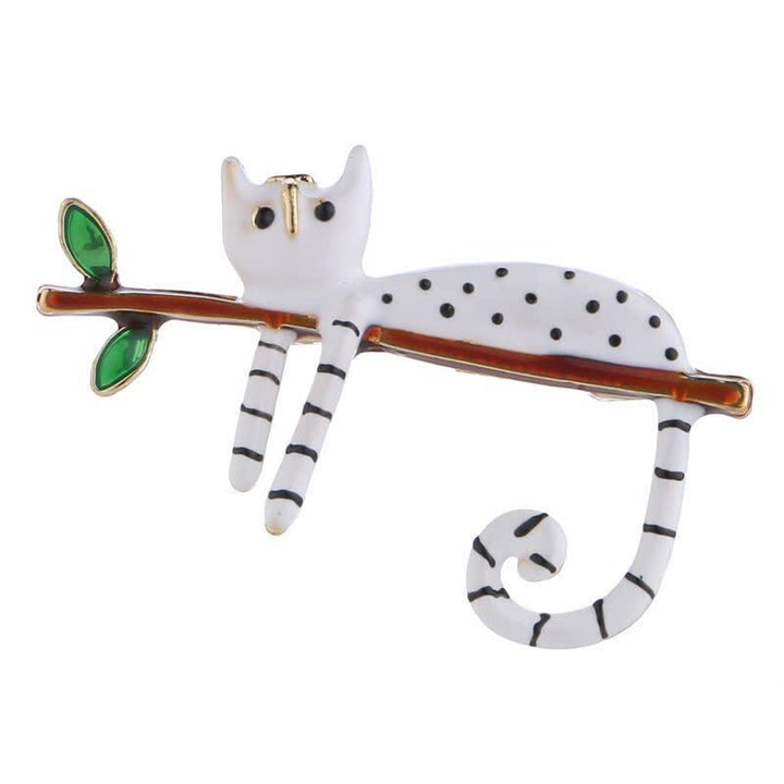 Frauen Gemütliches Kätzchen Polka Dot Katzenbrosche