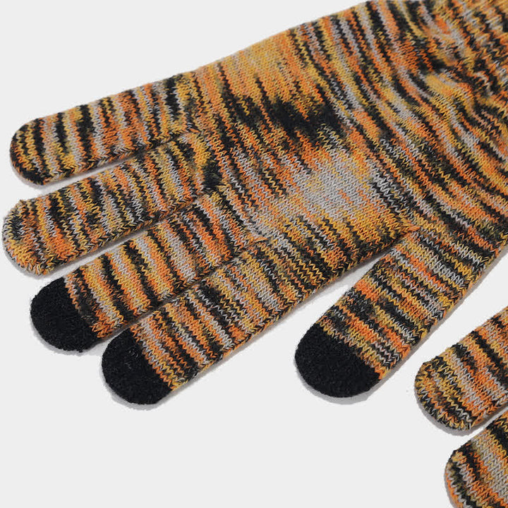 3-teiliger Unisex-Mehrfarbiger Hut-Schal-Handschuh-Set