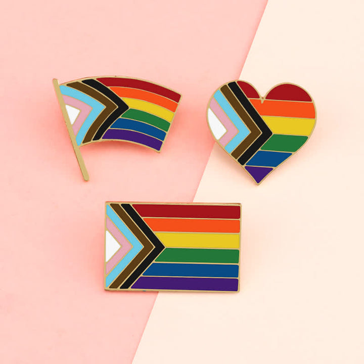 3Stück Zeigen Sie Ihren Stolz Regenbogenflagge Brosche