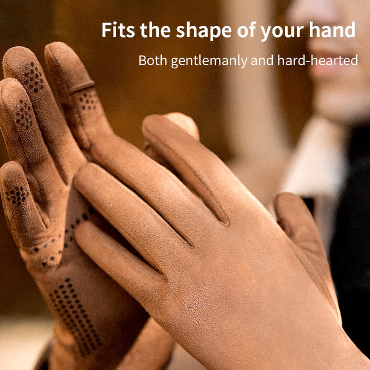 Thermo-Veloursleder-Split-Finger-Handschuhe
