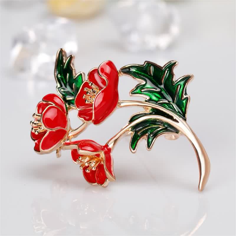 Unisex Ein Strauß Blumen Mohnblume Brosche
