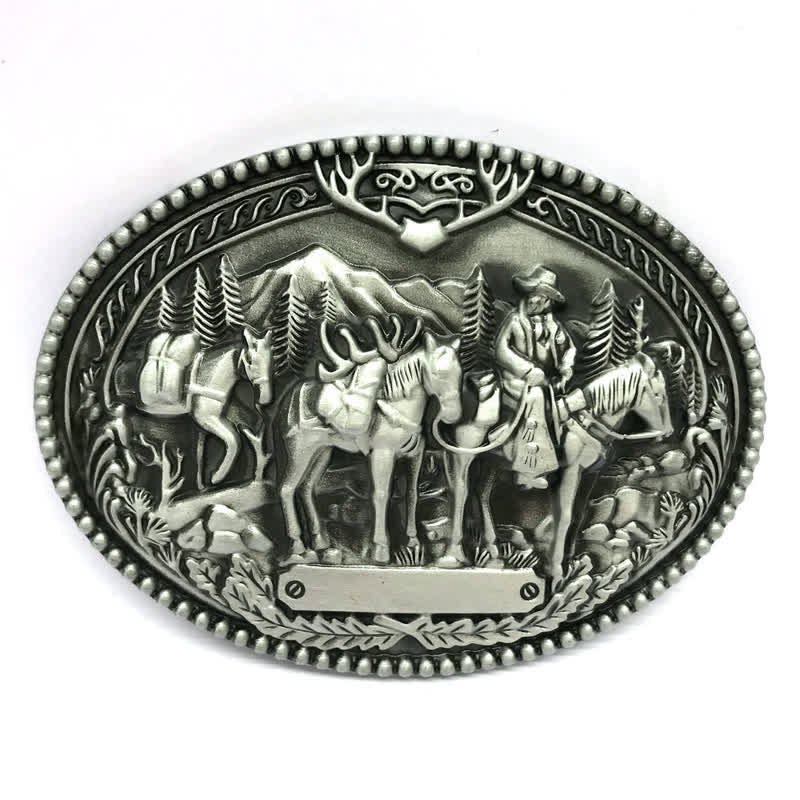 Herren DIY Cowboy Ritter Führt Pferd Schnalle Ledergürtel