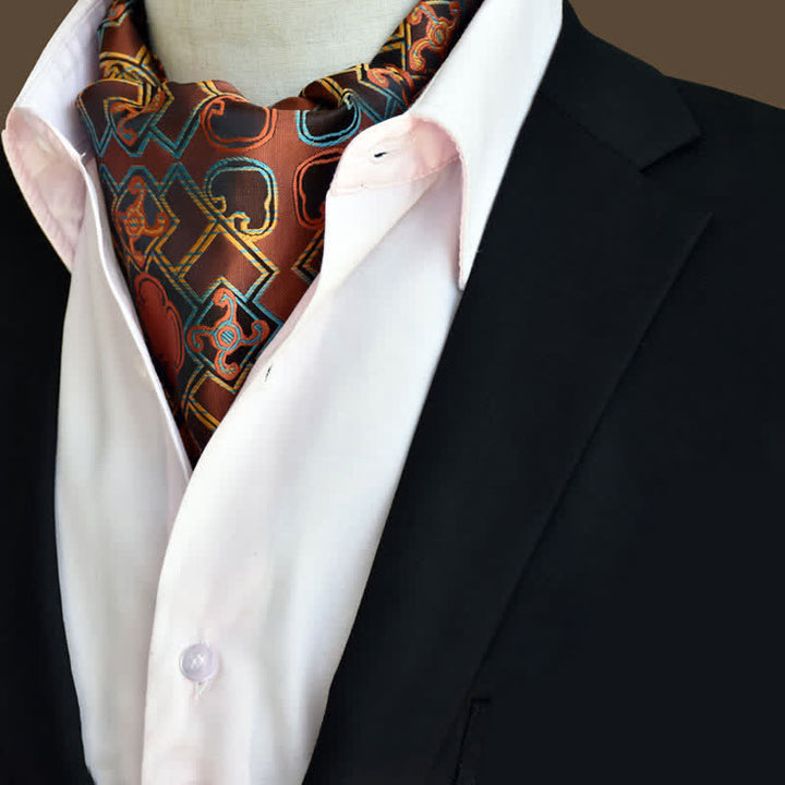 Sattelbraun Freizeit Prom Herren Blumige Ascot Paisley Krawatte