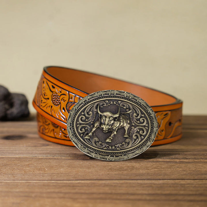 DIY Cowboy Stierkämpfer Schnallenledergürtel für Männer