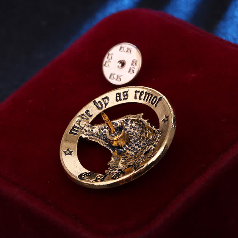 Herren-Kreis-Falkenkopf-Brosche