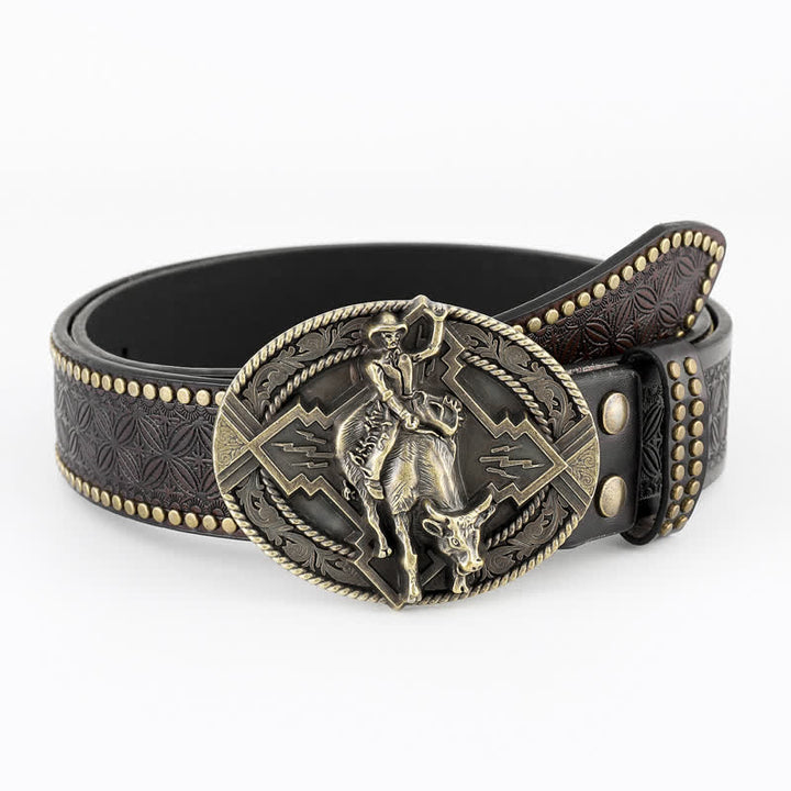 Herren Casual Retro Riding Bull Ledergürtel