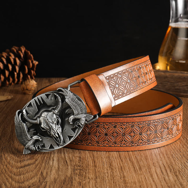 Herren Vintage Bull &amp; Dual Eagles Ledergürtel