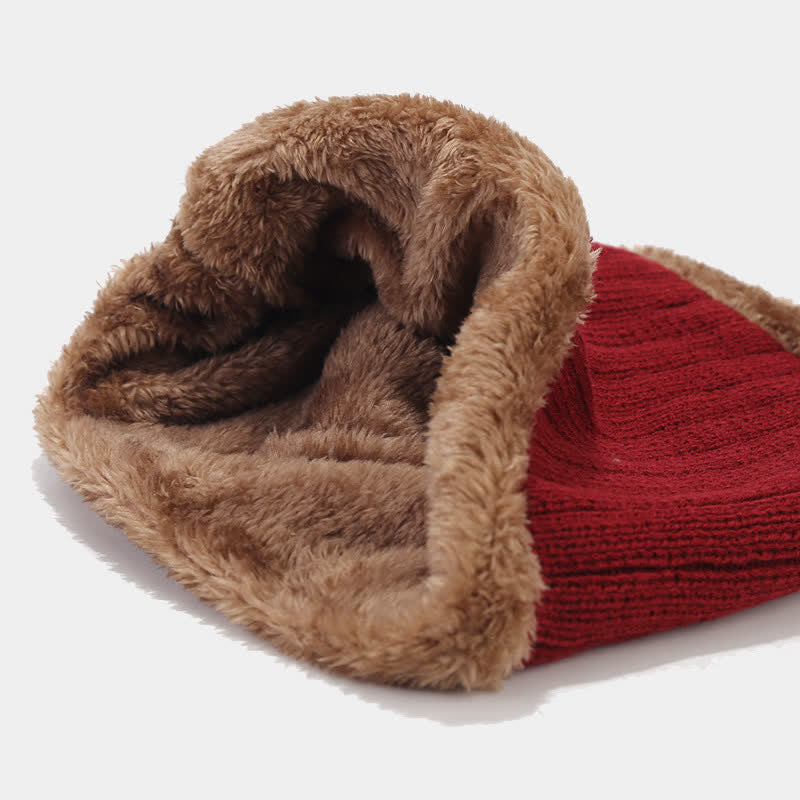 3er-Set Unisex Verdicktes Twill-Strickmütze-Schal-Handschuhe