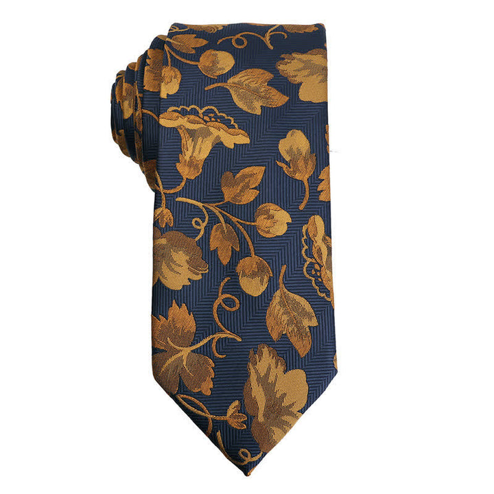 Gold-orangefarbene Paisley-Krawatte für Herren - Petunie - image 6
