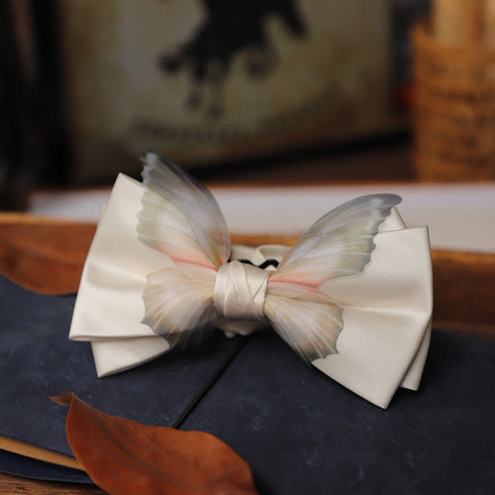 Herren-Set aus Vintage-Organza mit Schmetterlings-Fliege und Einstecktuch