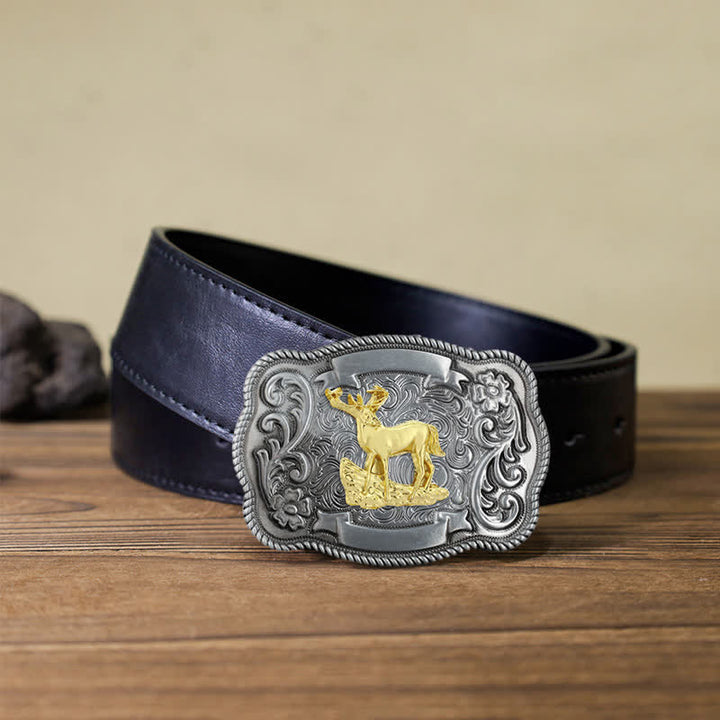 Herren DIY Ledergürtel mit goldener Tierschnalle