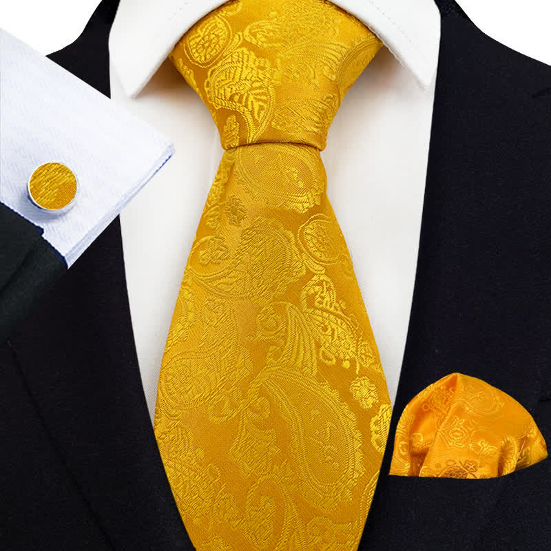 3-tlg. Set mit exotischer Paisley-Krawatte für Herren