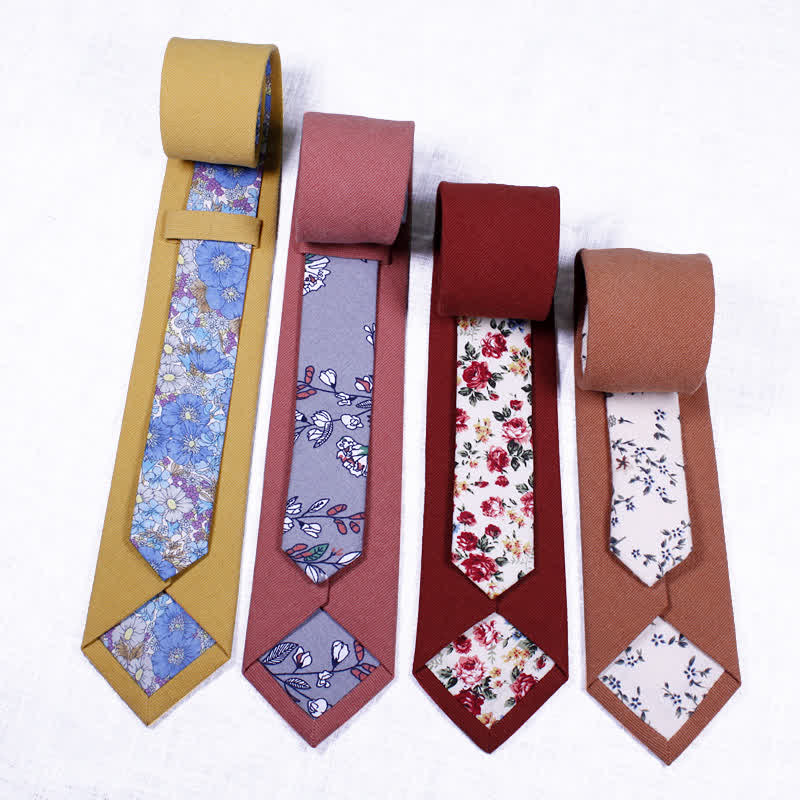 Herren Neuartiger Karo-Blumen-Patchwork-Krawatte - image 0