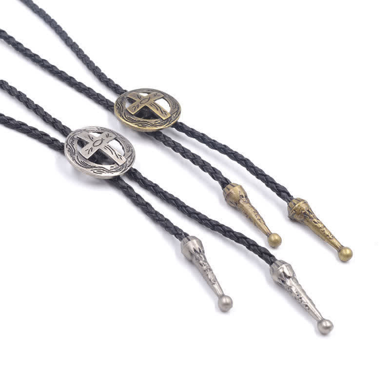 Retro-Hemd-Accessoires Kreis-Kreuz-Bolokrawatte