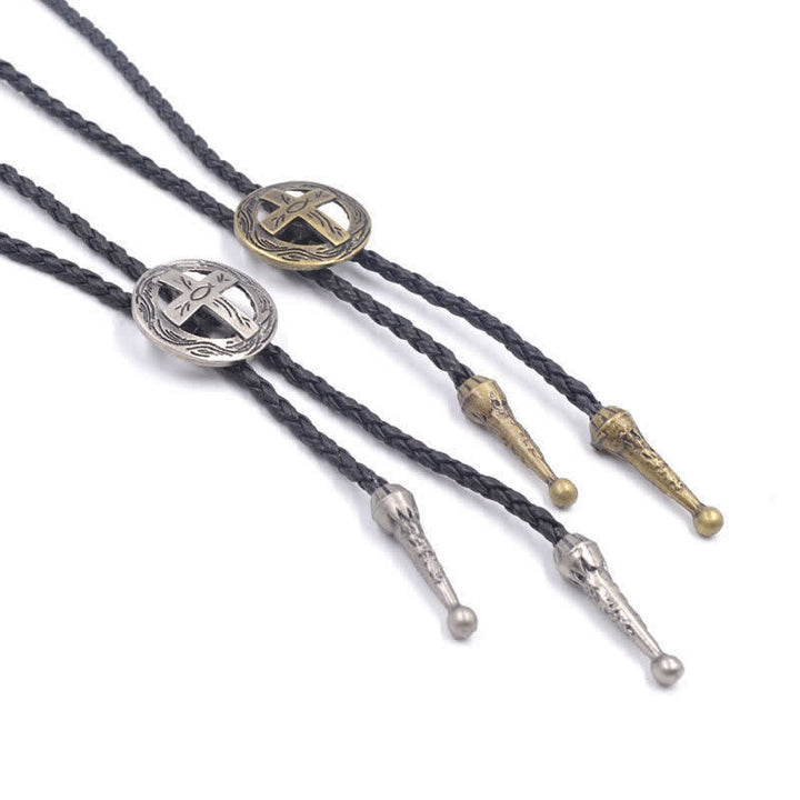 Retro-Hemd-Accessoires Kreis-Kreuz-Bolokrawatte