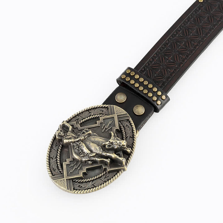 Herren Casual Retro Riding Bull Ledergürtel