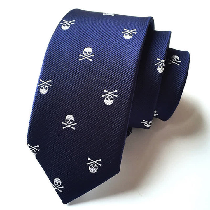 Halloween-Krawatte mit Totenkopf für Herren - Blau - image 5