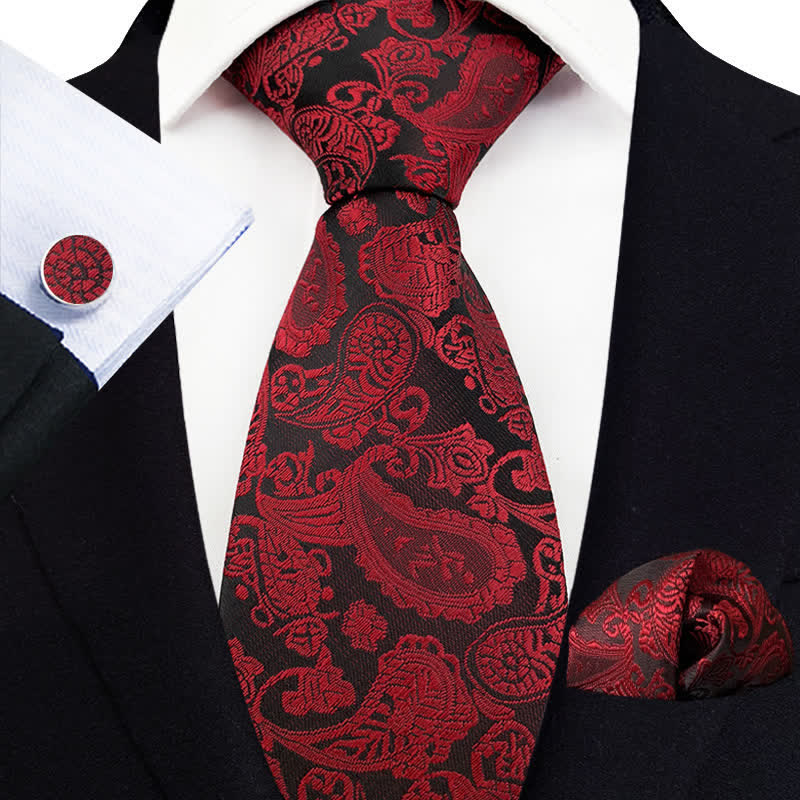 3-tlg. Set mit exotischer Paisley-Krawatte für Herren