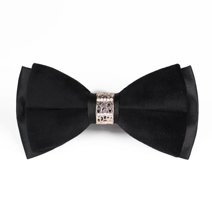 Herren-Samtfliege mit Strass-Patchwork - Schwarz - image 8