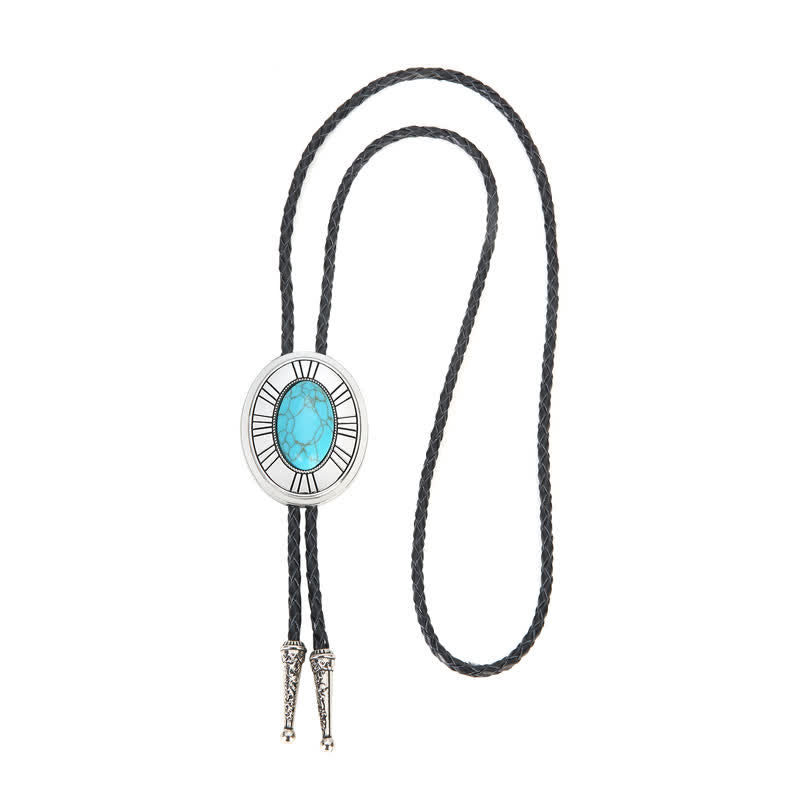 Ovaler Bolotie mit Achatstein-Medaillon