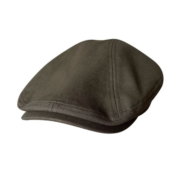 Leinen Army green Atmungsaktives Barett Flachkappe