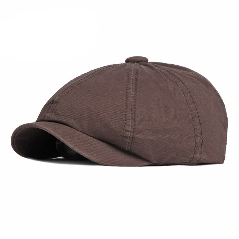Lässige einfarbige Baumwoll-Tagesbarettkappe - Kaffee - Verstellbar (etwa 21 5/8"-23 5/8") - image 12