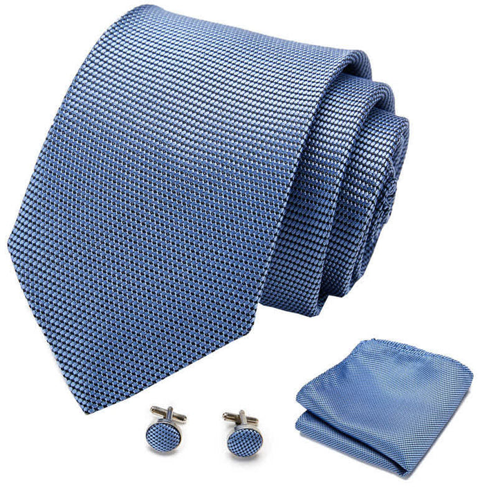 3Stk LightSkyBlue Herren-Unisex Farbe Krawatten Set