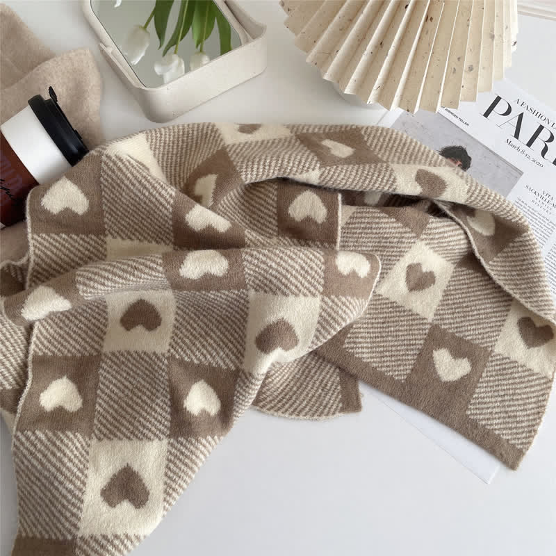 Doppelseitiger Chunky Love Karoschal für Damen