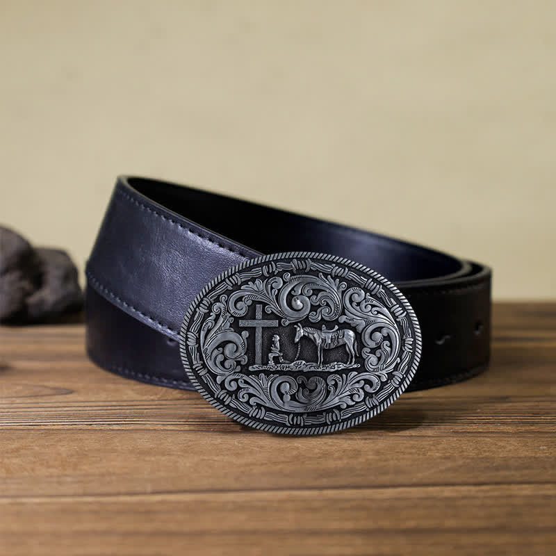 DIY Gebets Cowboy oval Schnallengürtel für Herren