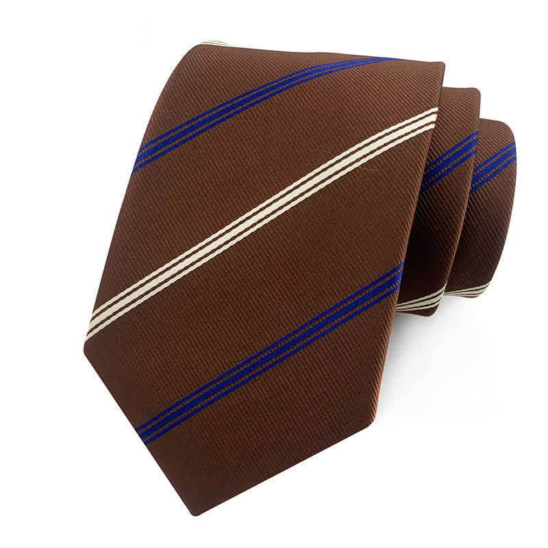 Traditionelle Repp-Gestreifte Bürokrawatte für Herren - Peru & Marineblau - image 10