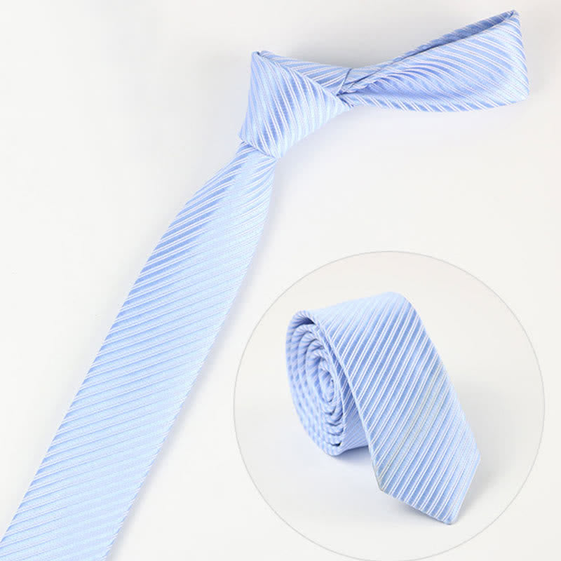Herren Krawatte, einfarbig Grau, Blau, Weiß, Köper für den täglichen Gebrauch - Hellblau - image 4