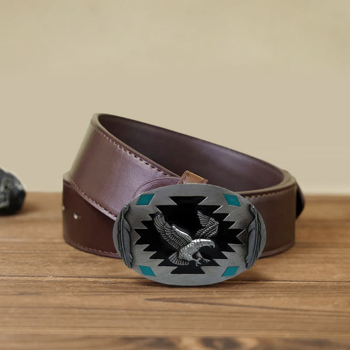 DIY Western Herren-Ledergürtel mit fliegender Adler-Schnalle