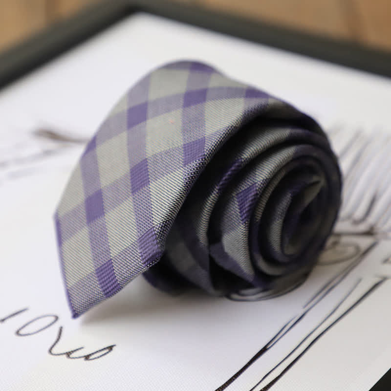 Two-Tone Krawatte im Preppy-Stil für Herren - Violett - image 2
