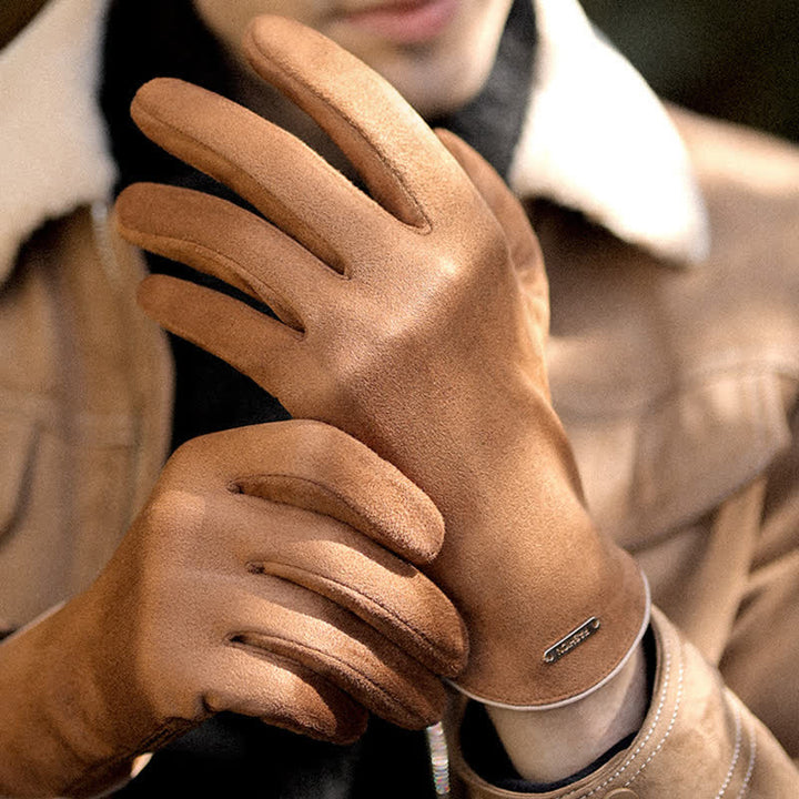 Thermo-Veloursleder-Split-Finger-Handschuhe