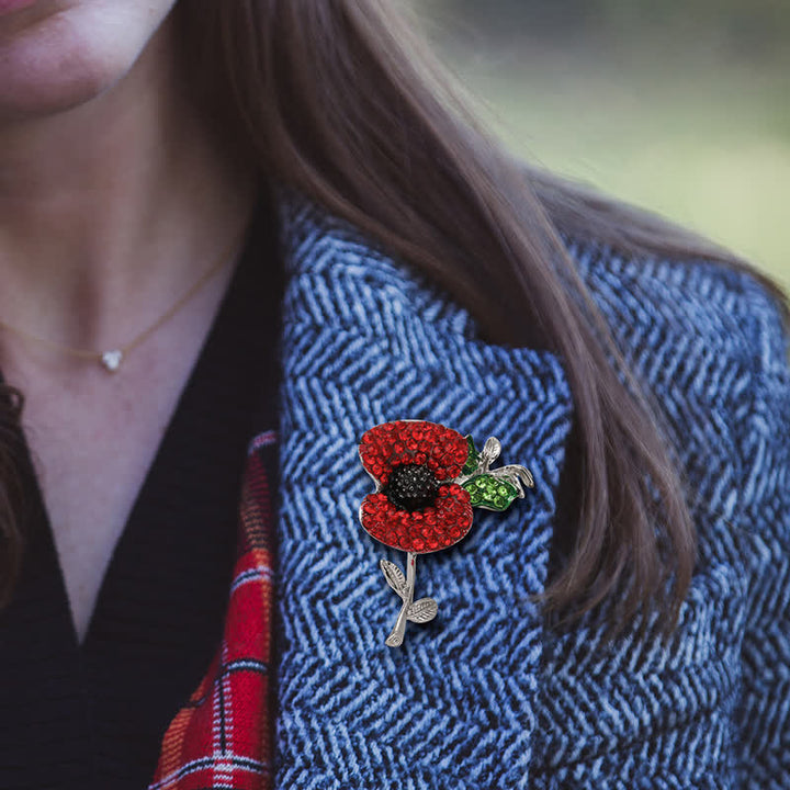 Frauen Lebendige Mohn Saflor Brosche