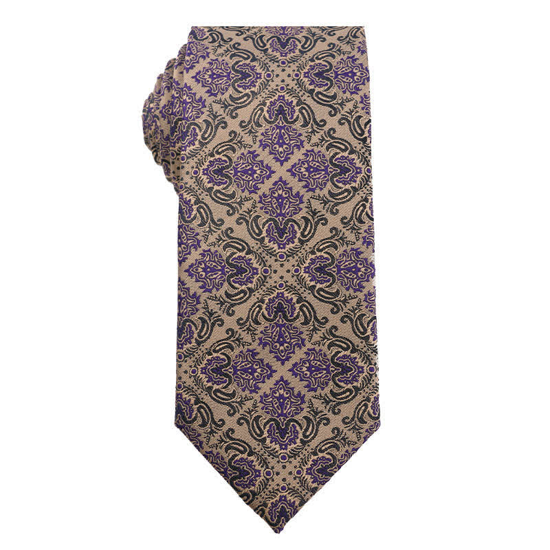 Herren's Britische Khaki Champagner Serie Krawatte - Exotische Blume - image 8