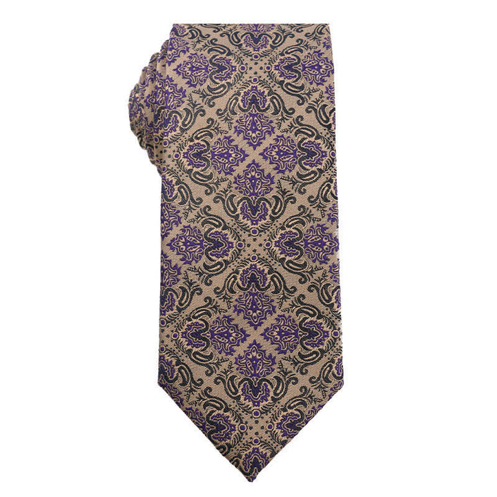 Herren's Britische Khaki Champagner Serie Krawatte - Exotische Blume - image 8