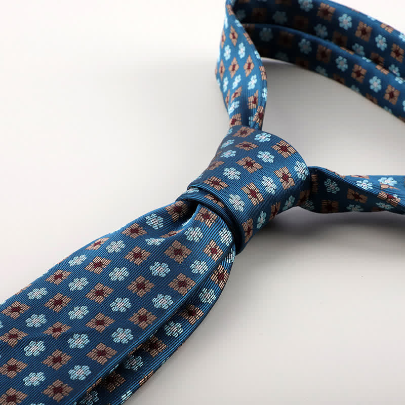 Krawatte mit kleiner geometrischer Blumenstruktur für Herren