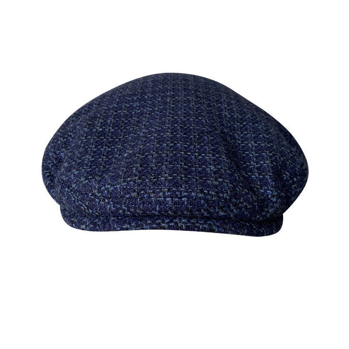 Marineblauer Karo Herbst Winter Barett Mütze