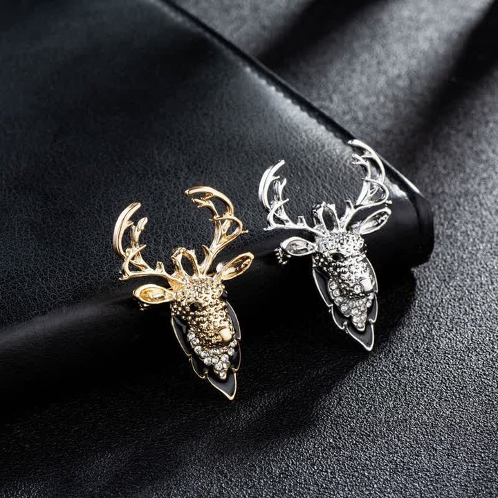 Herren Strass Hirschkopf Brosche