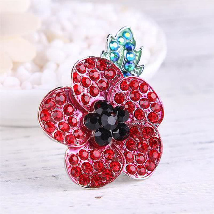 Wunderschöne rote Mohnblumen-Brosche für Frauen