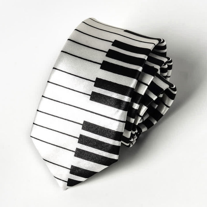 Krawatte mit Persönlichkeit und Klavier-Notenmuster für Herren - Weißes Klavier - image 17