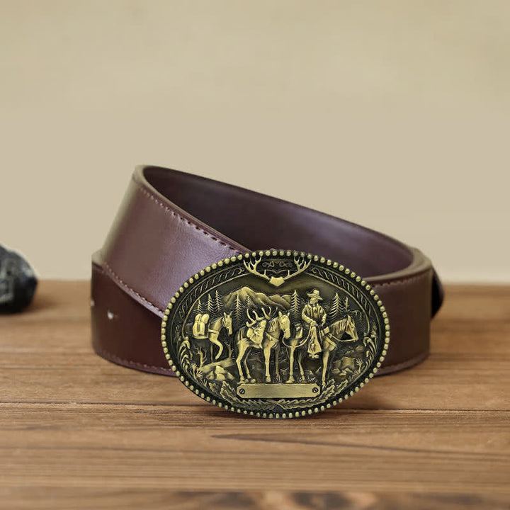 Herren DIY Cowboy Ritter Führt Pferd Schnalle Ledergürtel