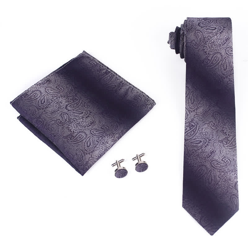 3-teiliges Paisley-Krawatten-Set mit Farbverlauf für Herren 