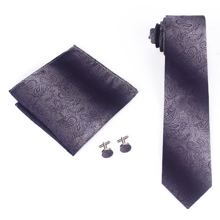 3-teiliges Paisley-Krawatten-Set mit Farbverlauf für Herren 