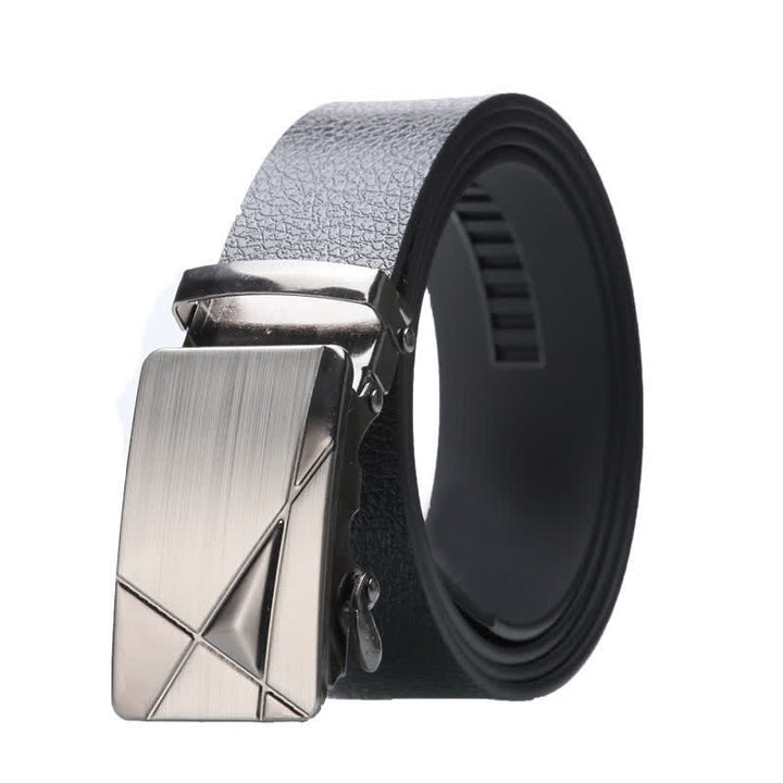 Herren Business Automatik Schnalle Schwarzer Ledergürtel - Stil Nr. 7 - Silber - 42 - image 15