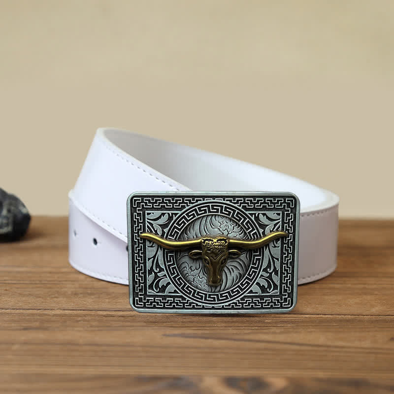 Herren DIY Western Schnalle Ledergürtel