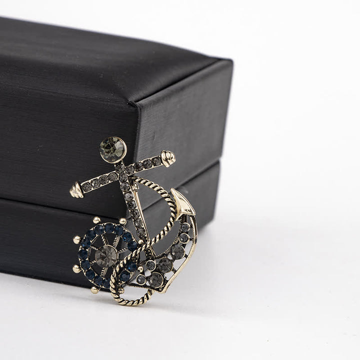 Herren-Brosche mit Ankermotiv „Helmsman“ - Schwarz - image 3