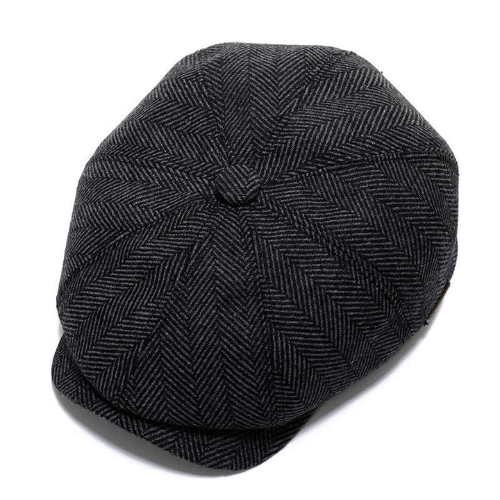 Klassische Schiebermütze mit Ohrenschutz Barett - Grau Herringbone - Verstellbar (ca. 22"-23 5/8") - image 10