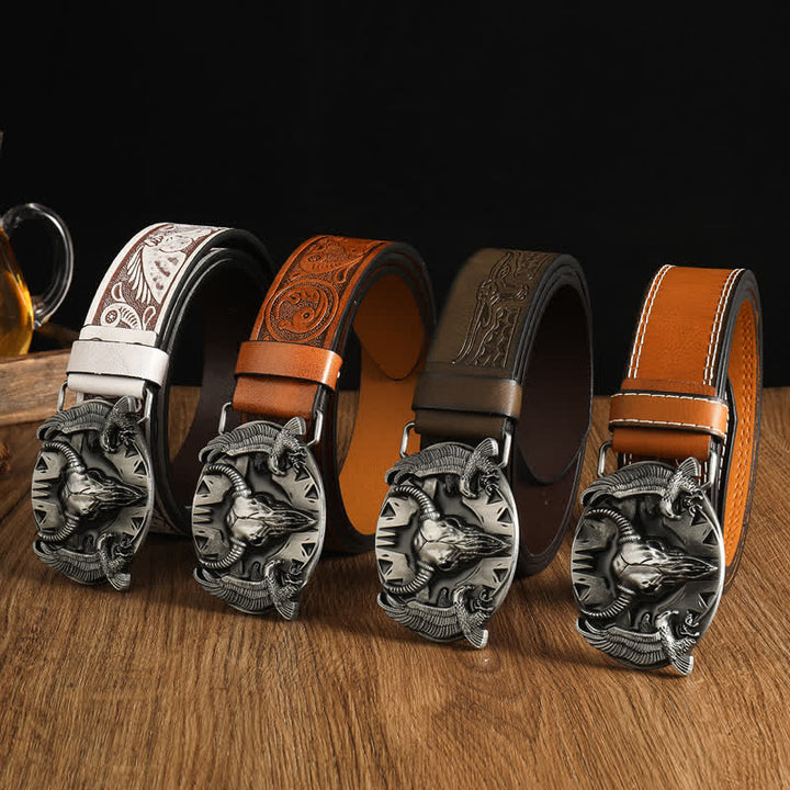 Herren Vintage Bull &amp; Dual Eagles Ledergürtel